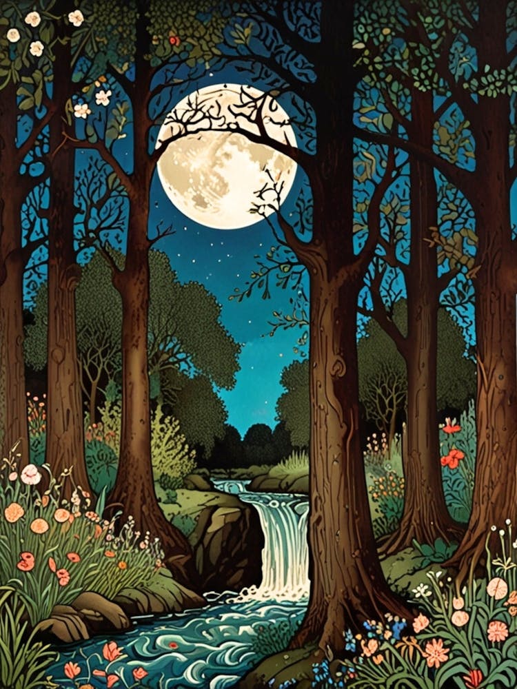 William Morris Full Moon In The Forest 8
