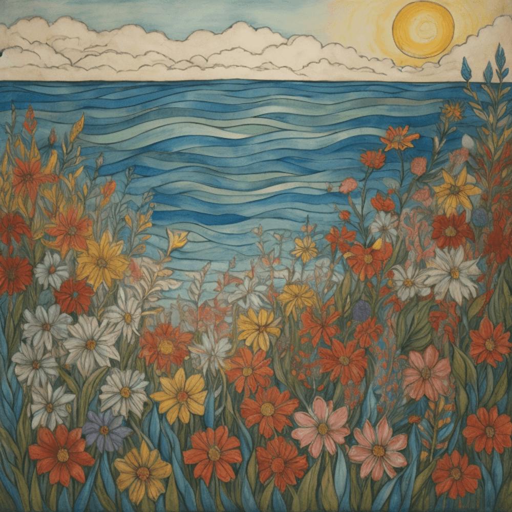 Flowers By The Sea