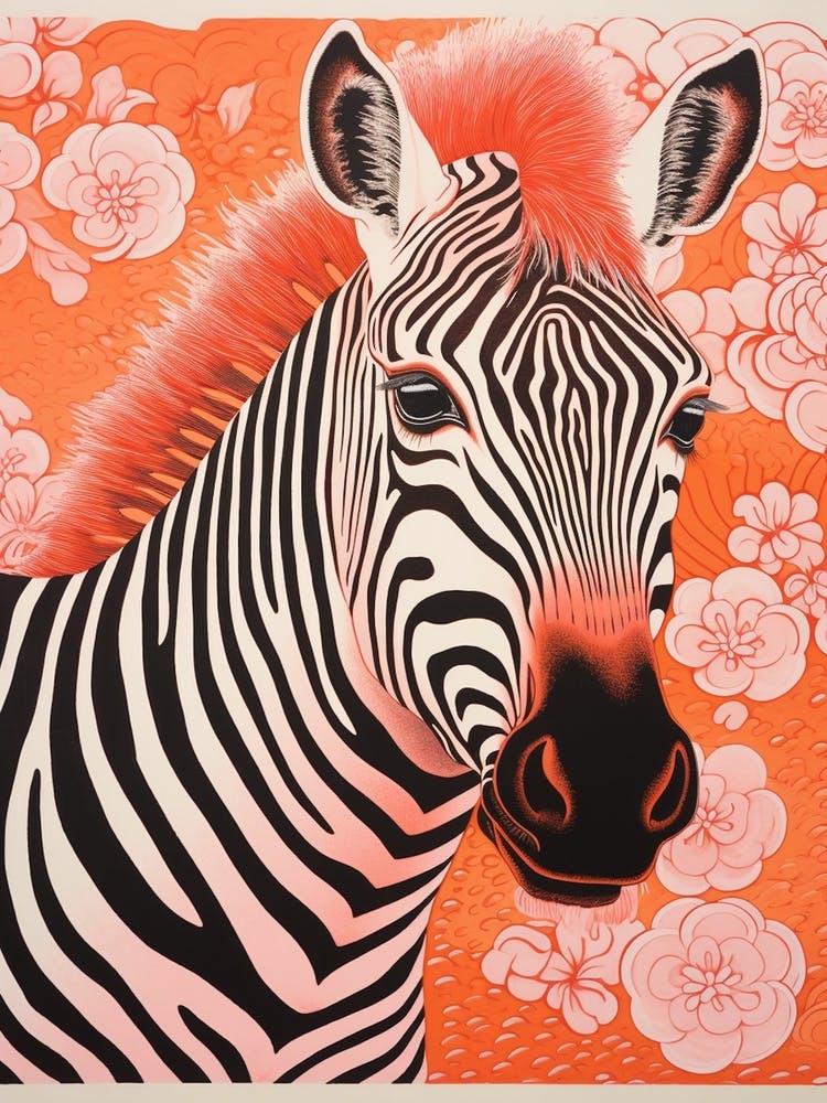 Floral Zebra Orange Patterns 2