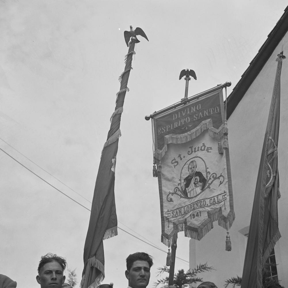 Untitled Photo, Possibly Related To In Front Of The Church During The Festival Of The Holy Ghost, Portuguese American
