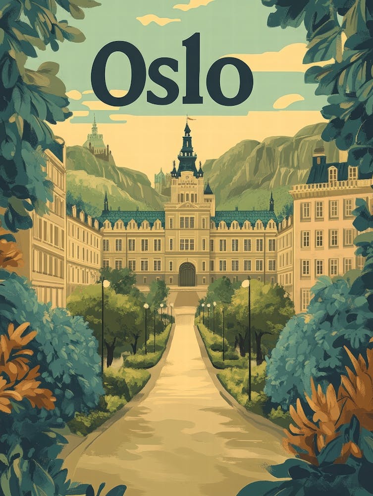 Aihrgdesign Ein klassisches 1960er Reiseplakat für Oslo 5