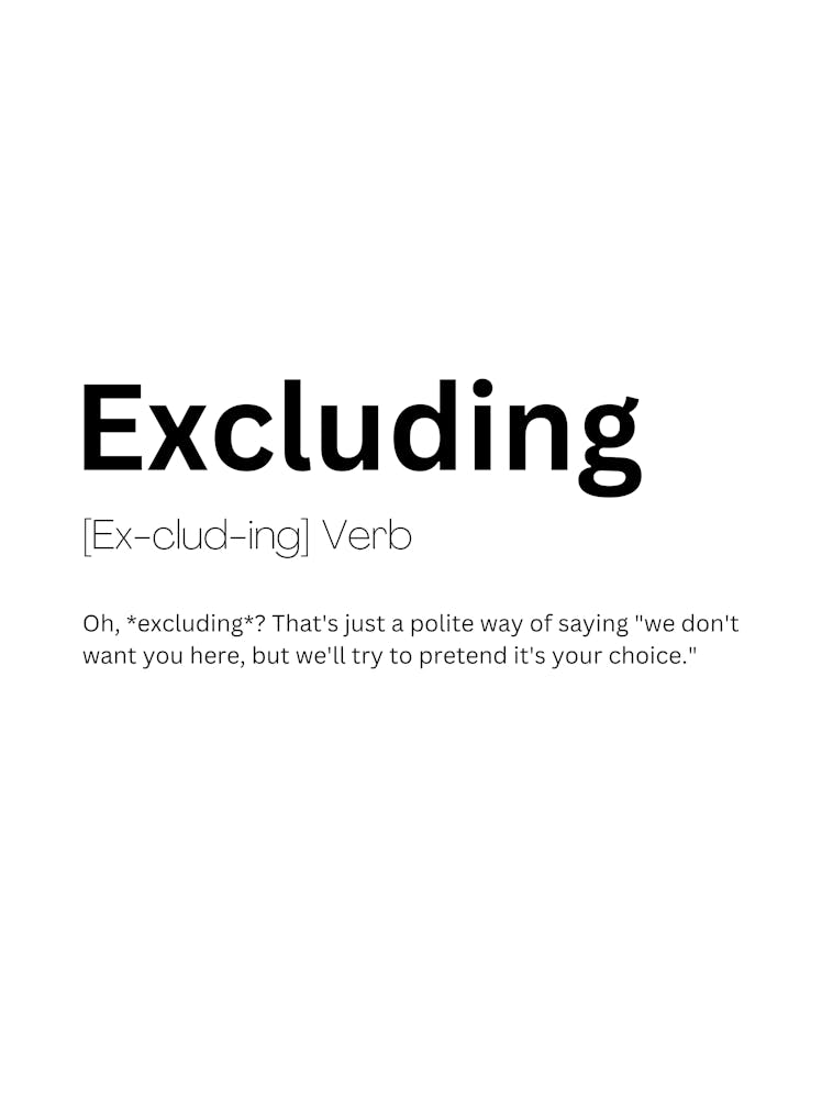 Excluding Definition Meaning 1