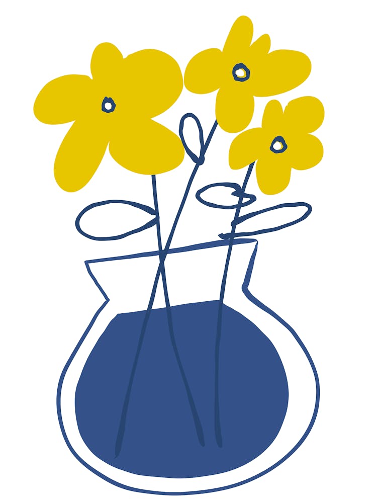 Yellow Flowers In A Vase