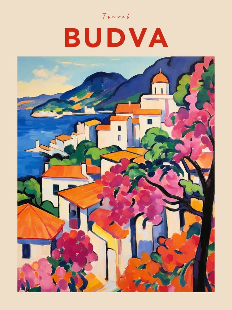 Budva Montenegro 4 Fauvist Travel Poster