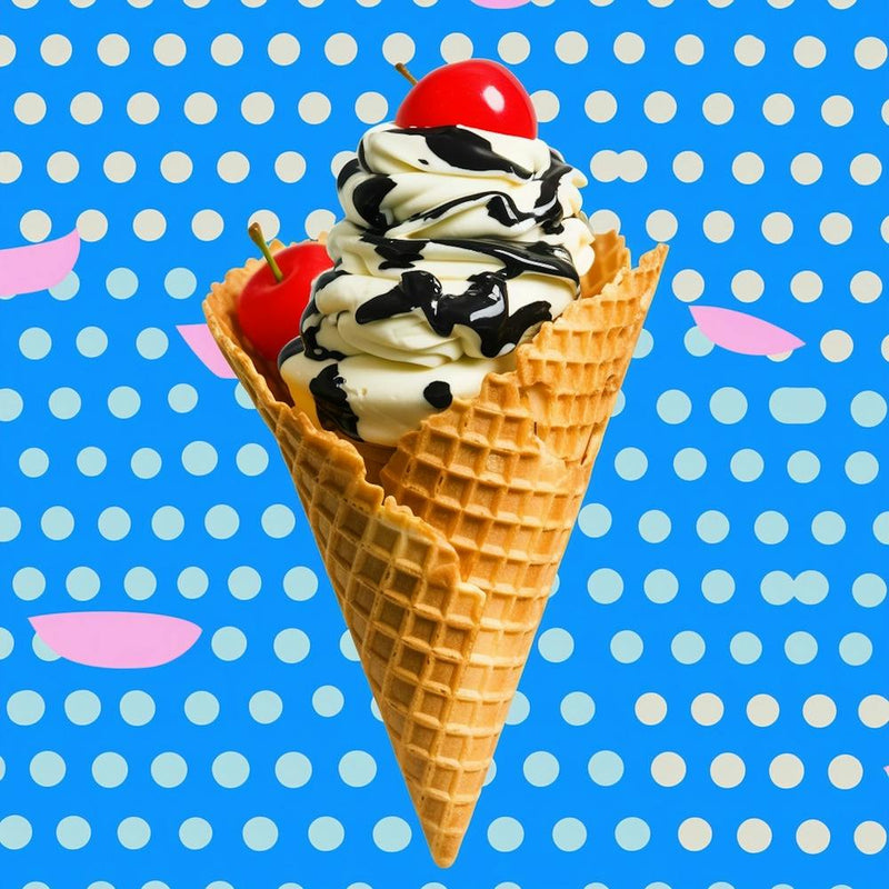 Pop Art Ice Cream With Cherries Photography