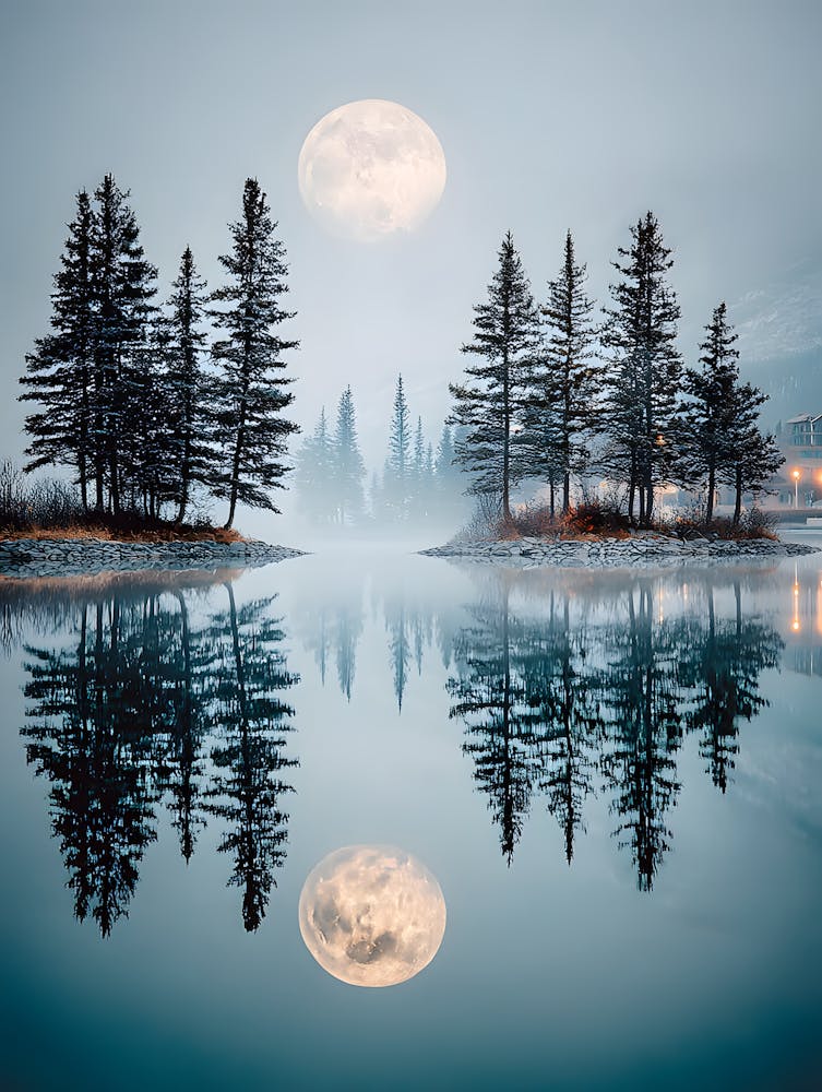 Fantastic Full Moon on the Lake