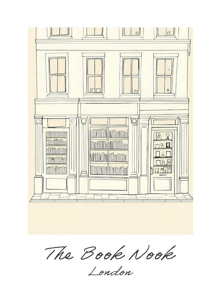London The Book Nook Pastel Colours 1 Poster