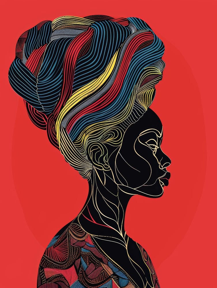 African Woman With Colorful Hair 2