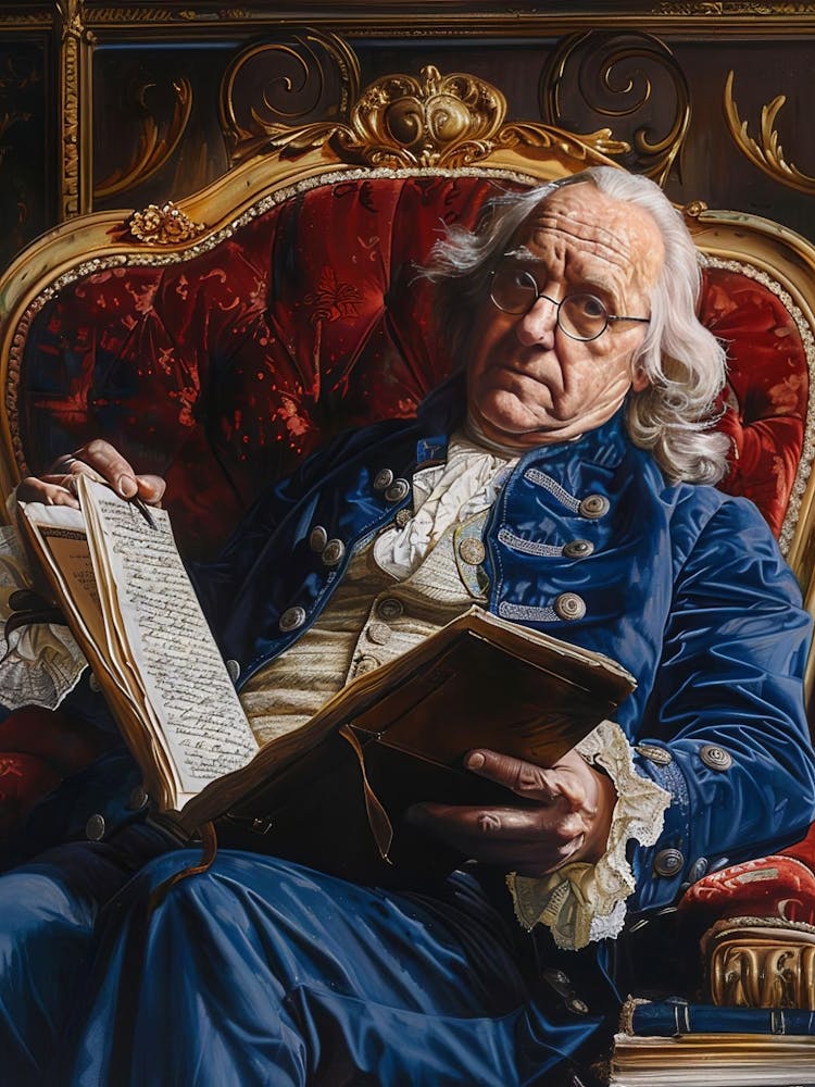 Portrait Of Benjamin Franklin Poster, Poster Print, Wall Decor, Historical Print, American History Gift, Home Decor, American Poster