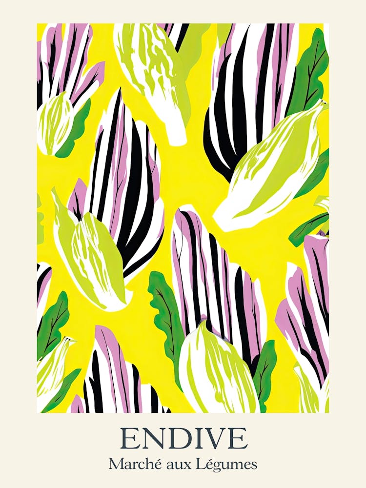 Gemüsemarkt Endivie Sommerillustration 4
