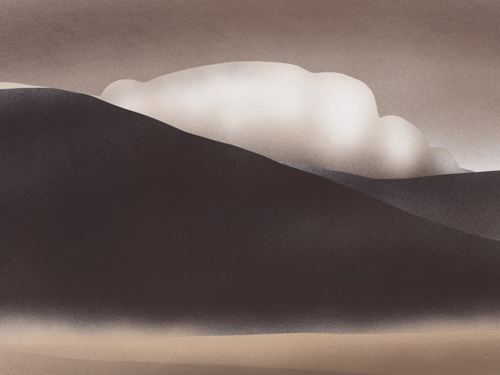 Cloud behind mountains