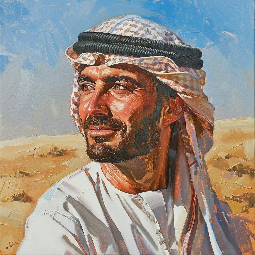 Portrait Of A Arab Man In The Desert