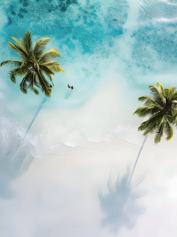 Two Palm Trees On The Beach