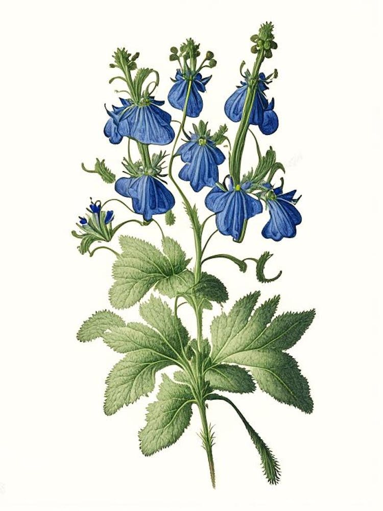Speedwell Wildflower Vintage Botanical 1
