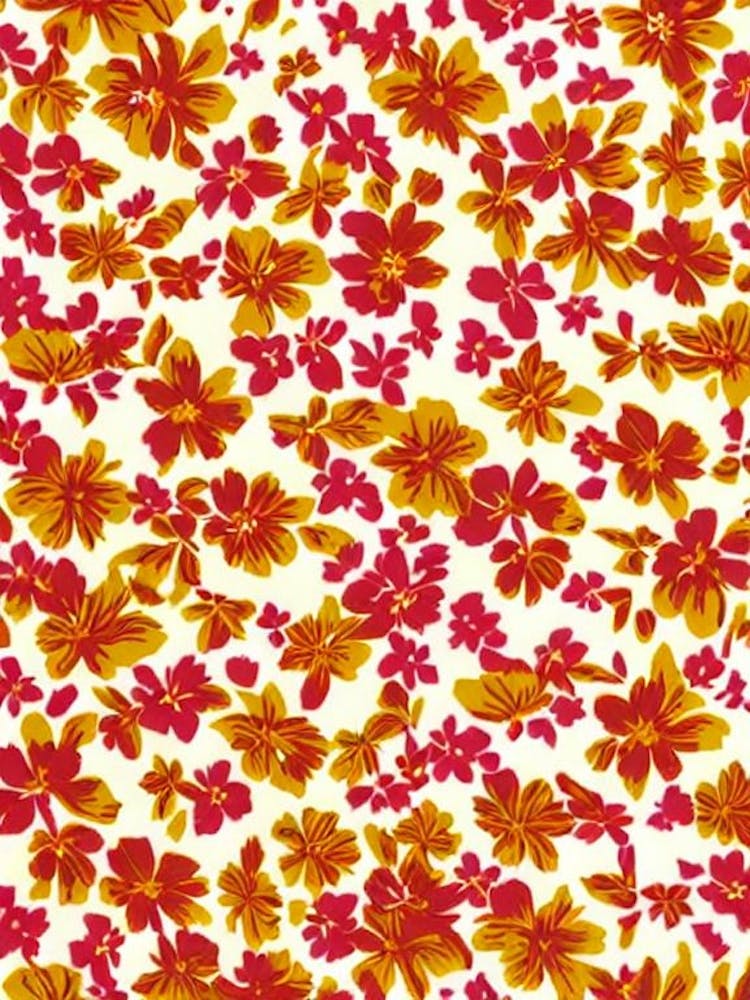 Firethorn Floral Print Warm Tones2 Flower