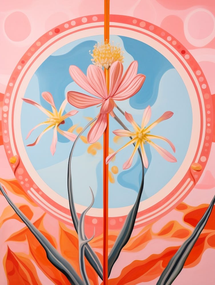 Kangaroo Paw 4 Hilma Af Klint Inspired Pastel Flower Painting