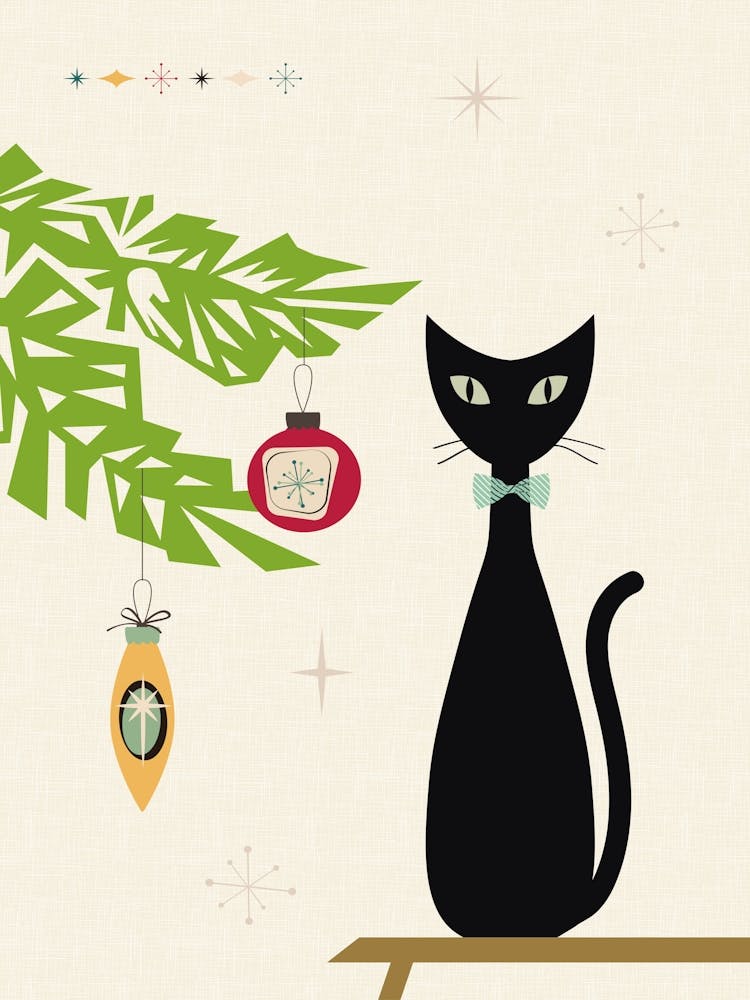 Mid Century Modern Christmas Cat