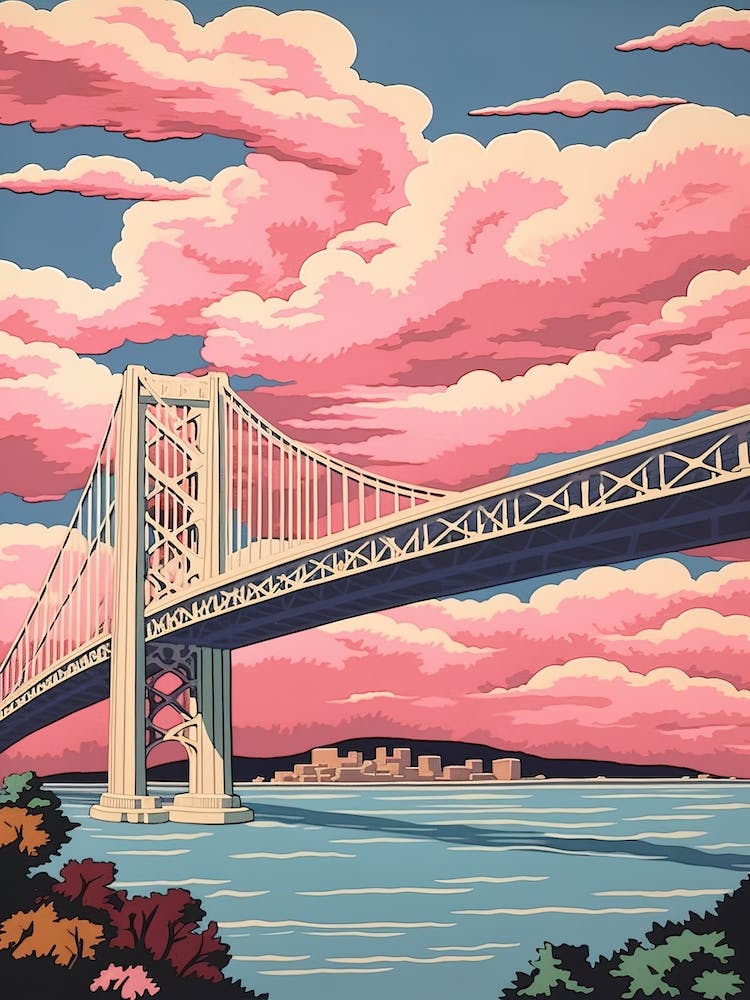 George Washington Bridge New Jersey Colourful 3