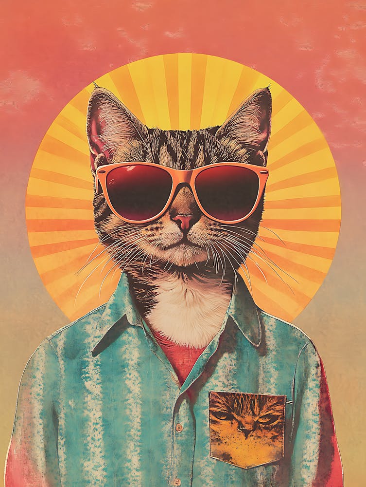 Vintage Retro Poster Cool Cat 15