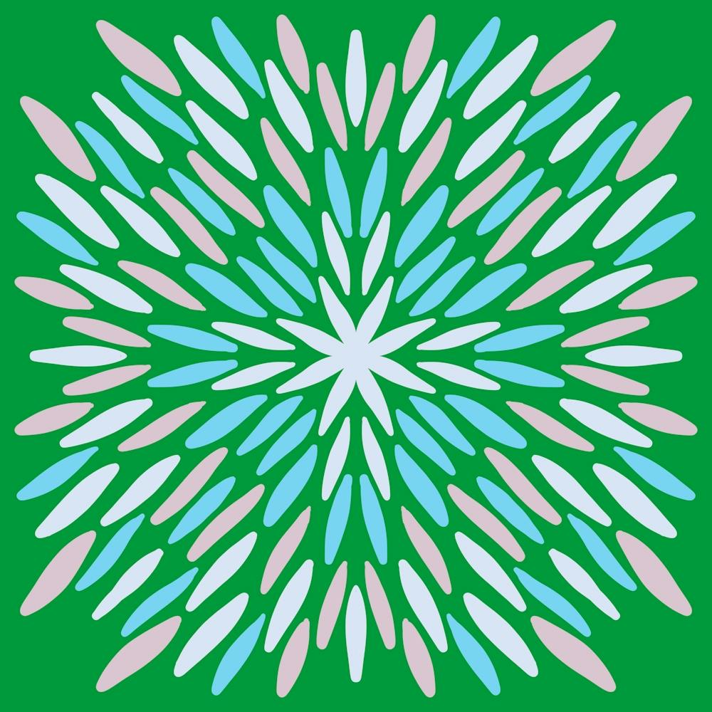 Petal Burst - green and blue