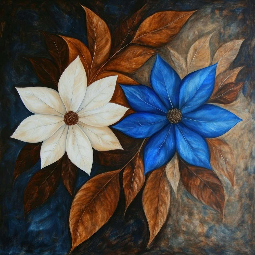 Blue And White Flowers 7