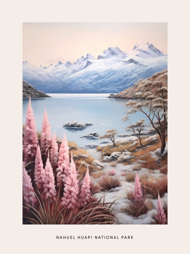 Dreamy Winter National Park Poster  Nahuel Huapi National Park Argentina 1
