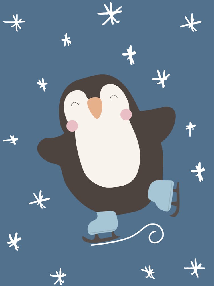 Pinguin Schlittschuhlaufen
