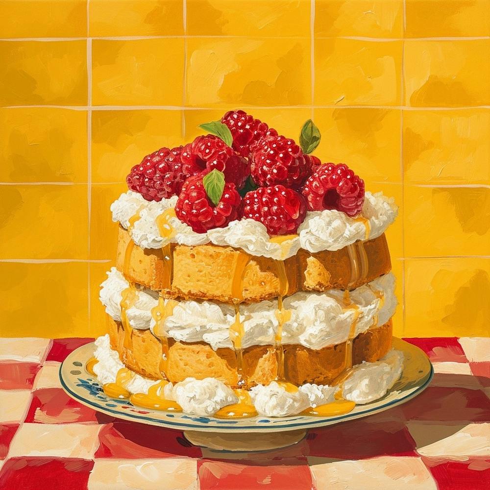 Victoria Sponge Yellow Background 3