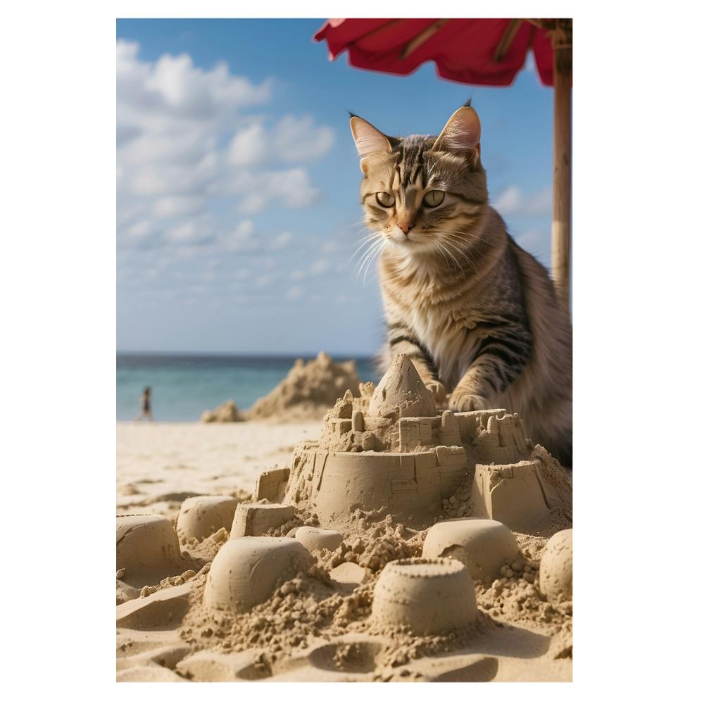 Cat On The Beach
