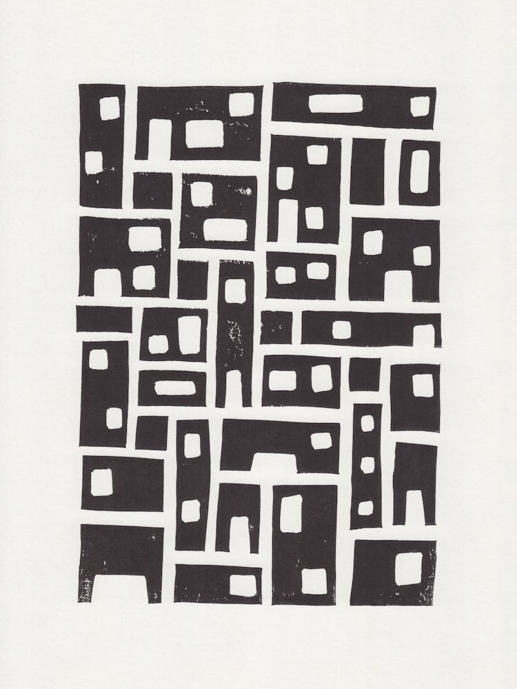 City / Lino Print