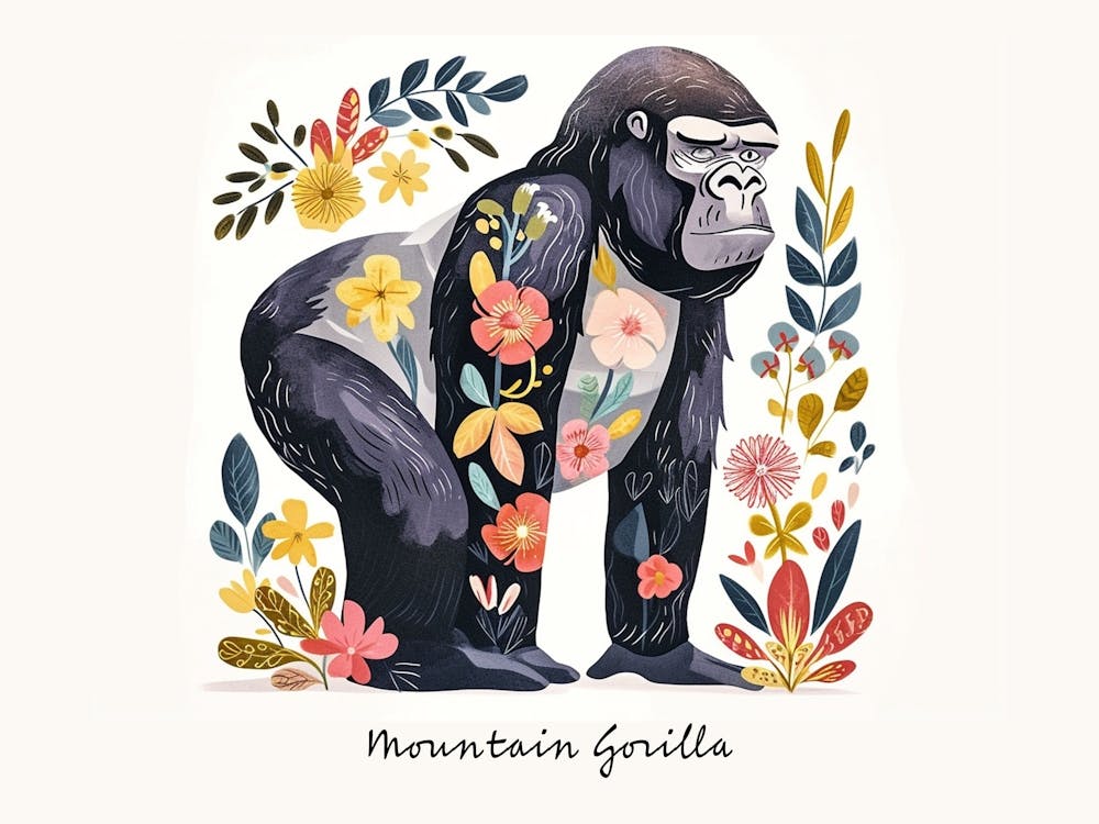 Little Floral Mountain Gorilla 3 Poster