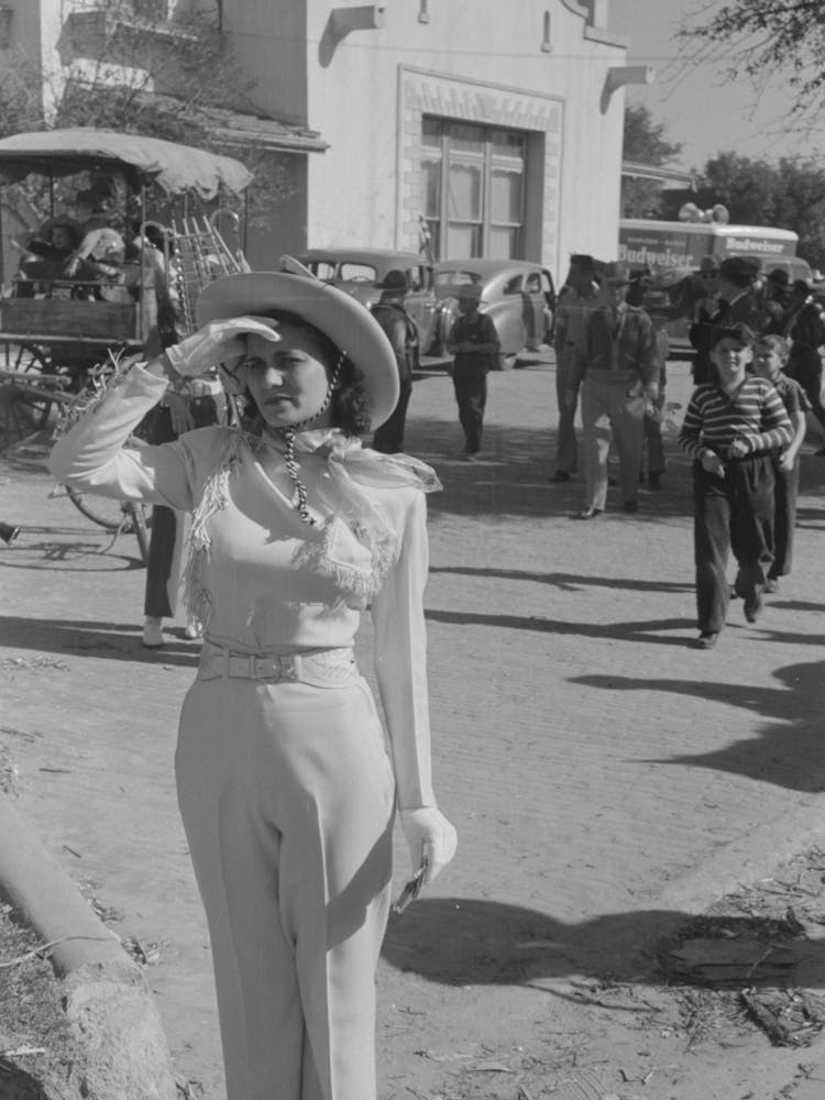 Rodeo Girl Performer Waiting For The Parade Which Will Open The San Angelo Fat Stock Show, San Angelo, Texas By