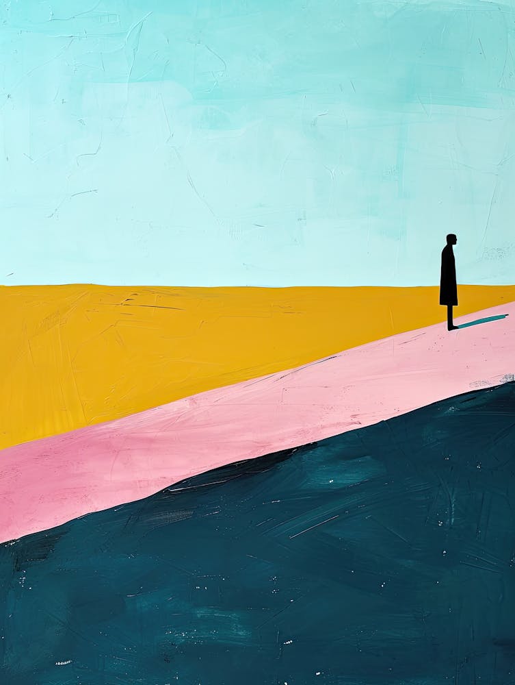 Homme Marchant Dans le Désert, Minimalisme 1