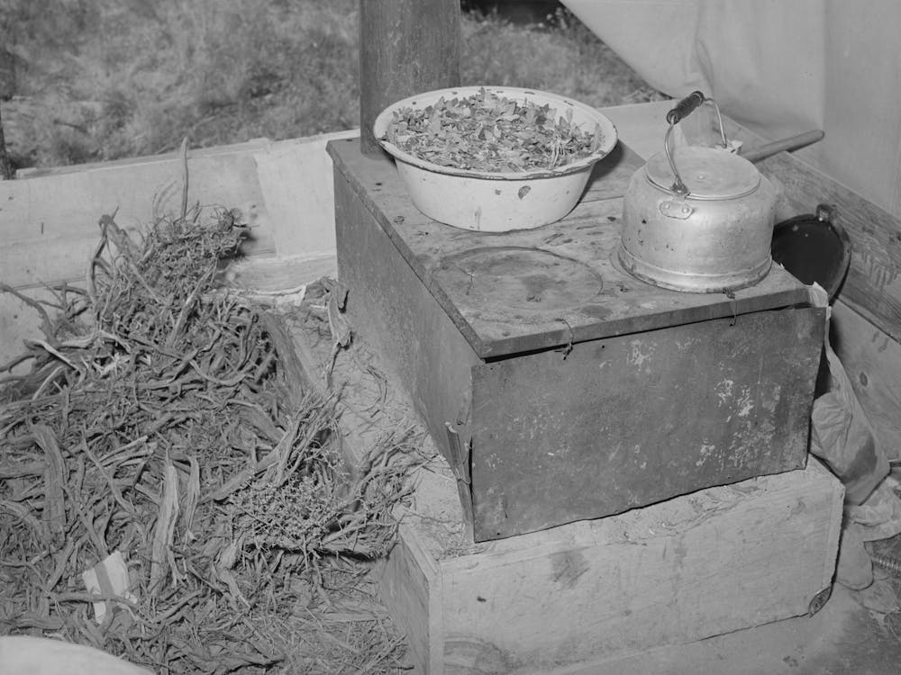 Untitled Photo, Possibly Related To Cook Stove In Tent Home Of Young Farmer And His Wife, Vale Owyhee