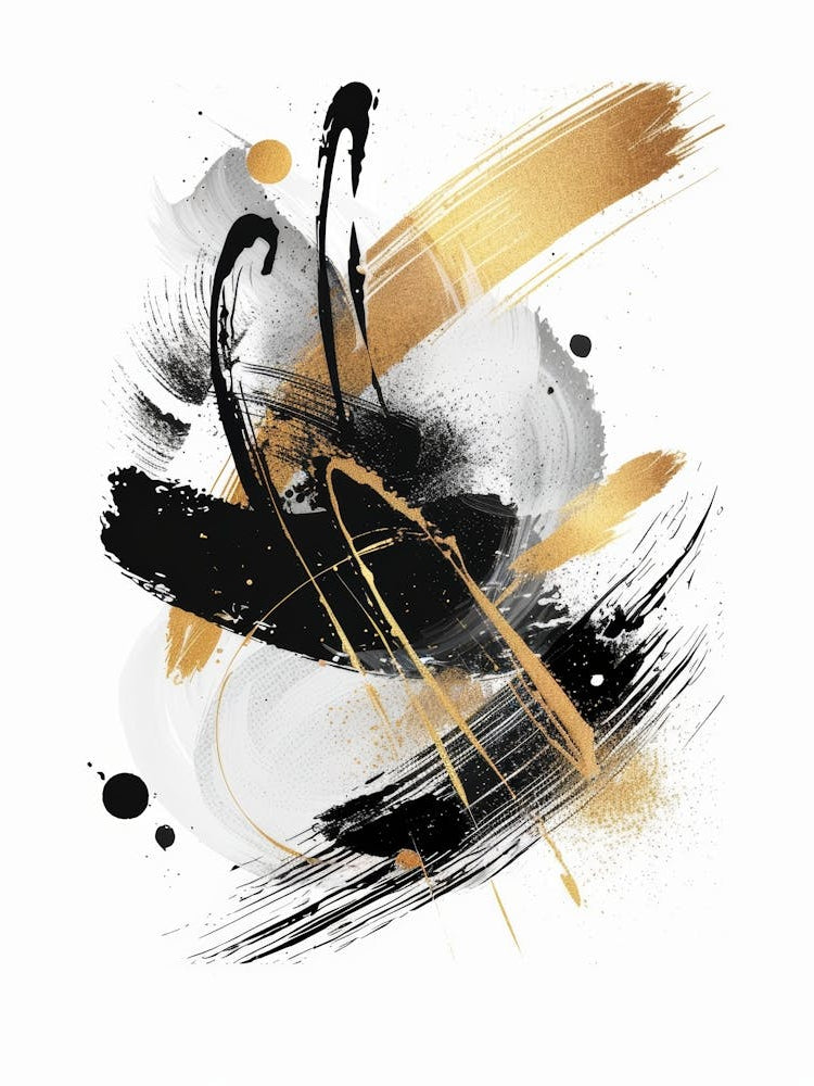 Abstract Black And Gold Painting 52