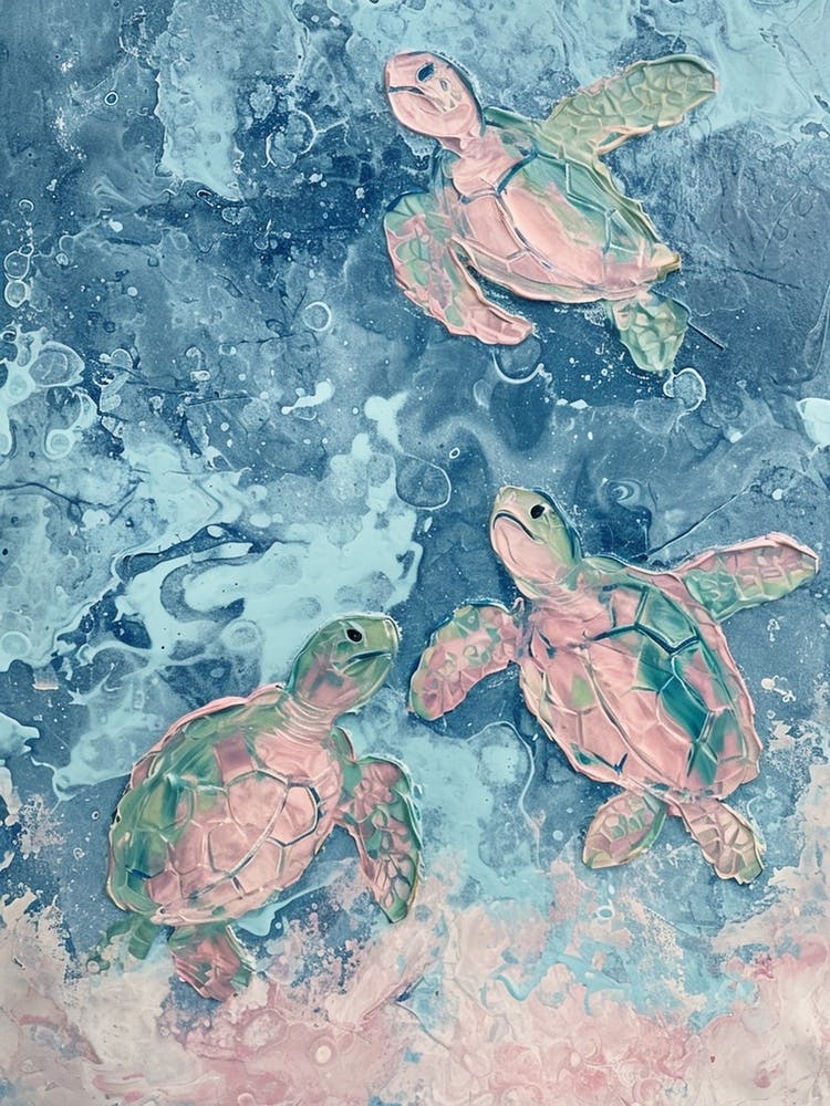 Aqua Sea Turtle Painting 2