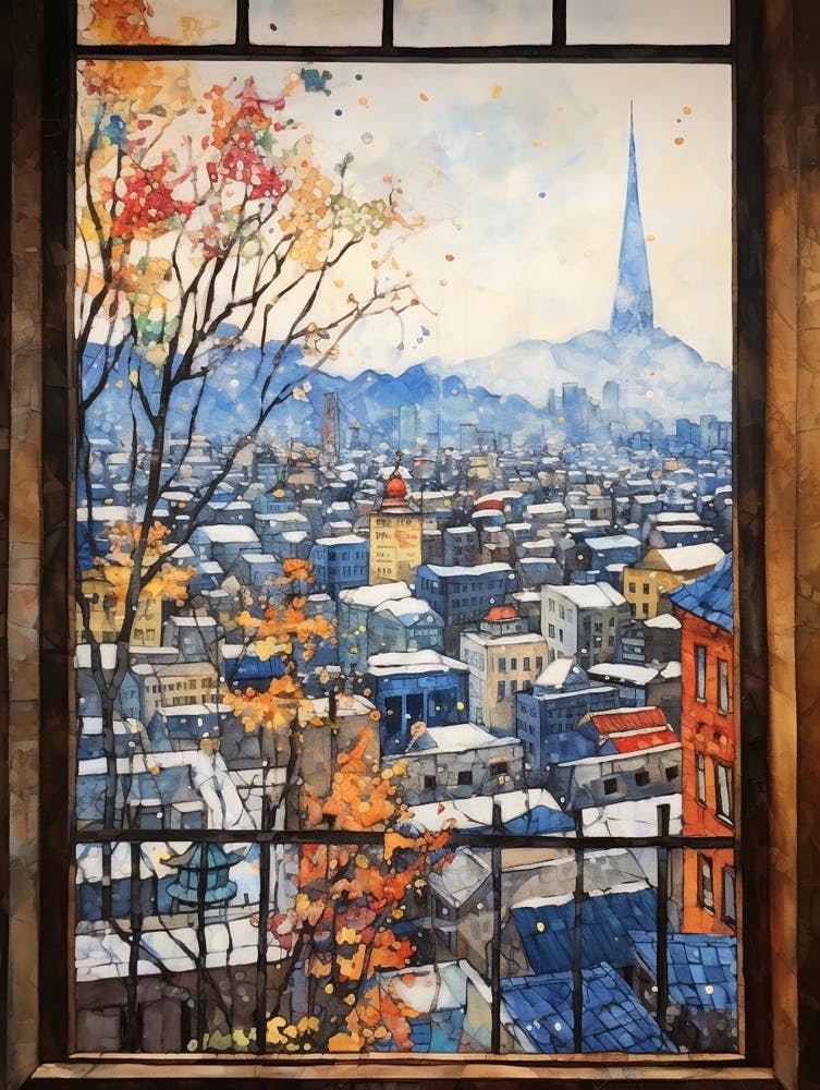 Winter Cityscape Seoul South Korea 3