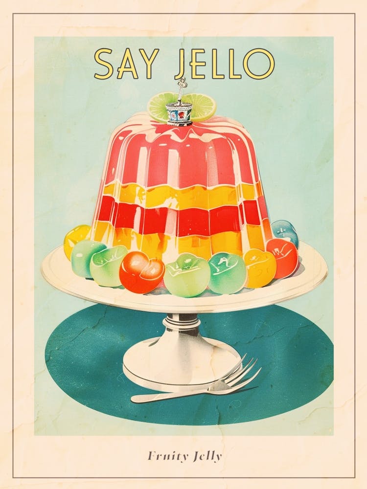Fruity Jelly Vintage Cookbook Inspired 2 Poster