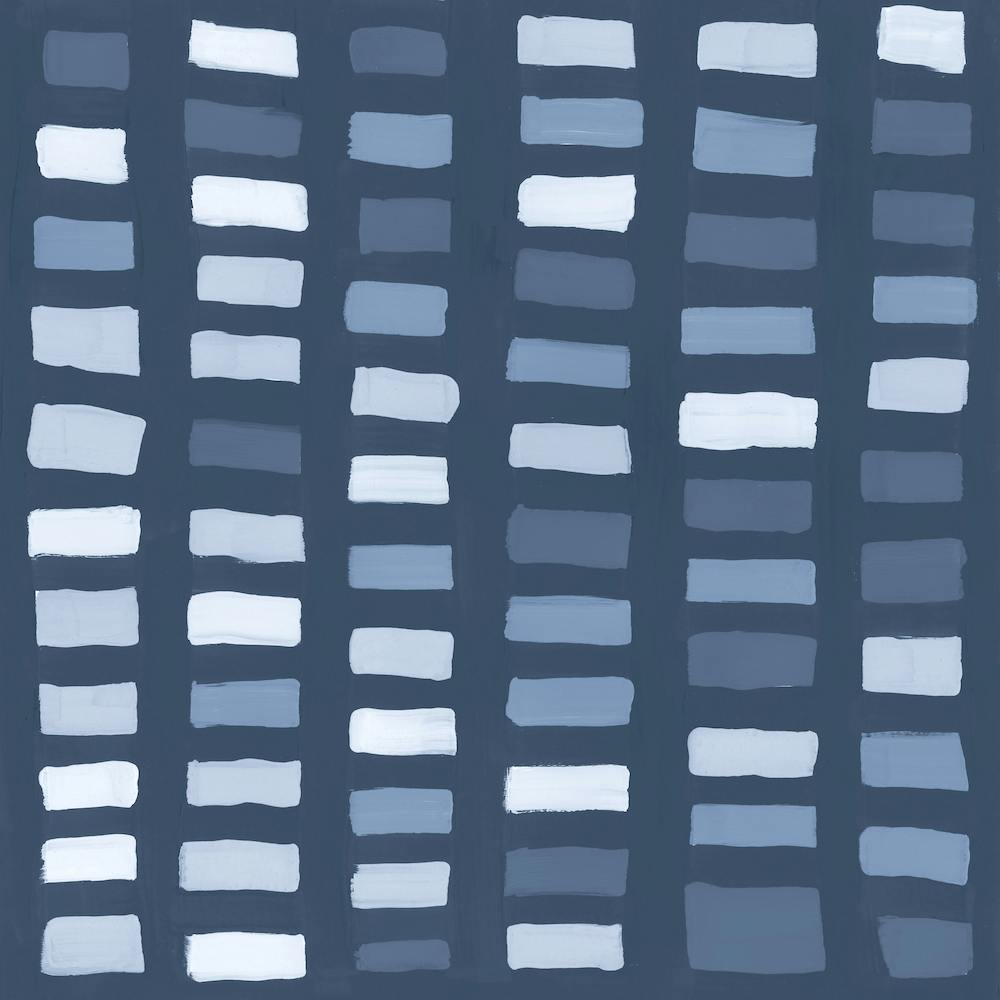 Painted Color Block Window Pane In Blue