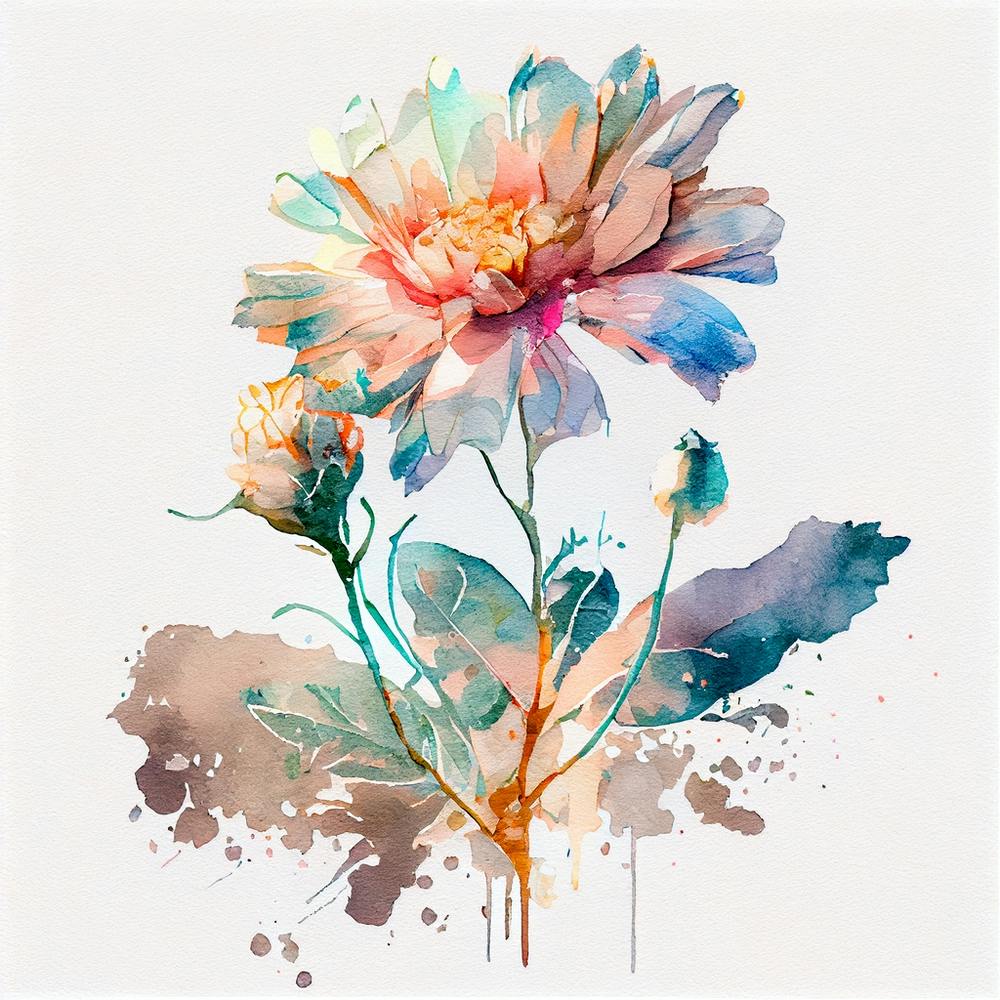 Watercolor Flower Abstract 16
