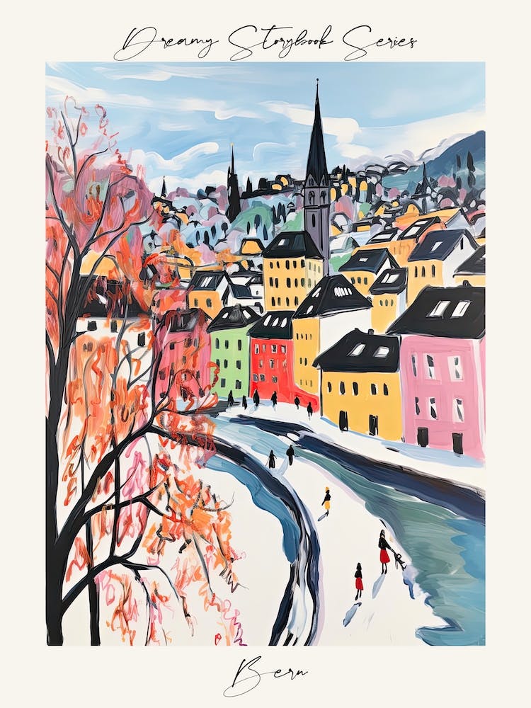 Poster Of Bern, Dreamy Storybook Illustration 2