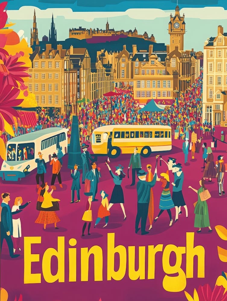 Aihrgdesign A 1970s Inspired Travel Poster For Edinburgh 3