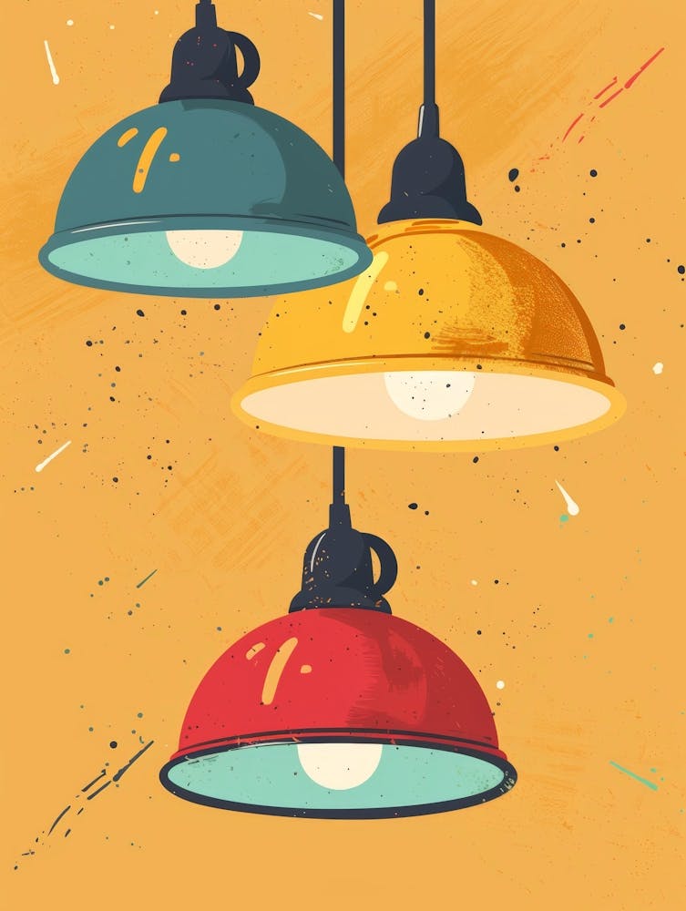 Trois Lampes Colorées