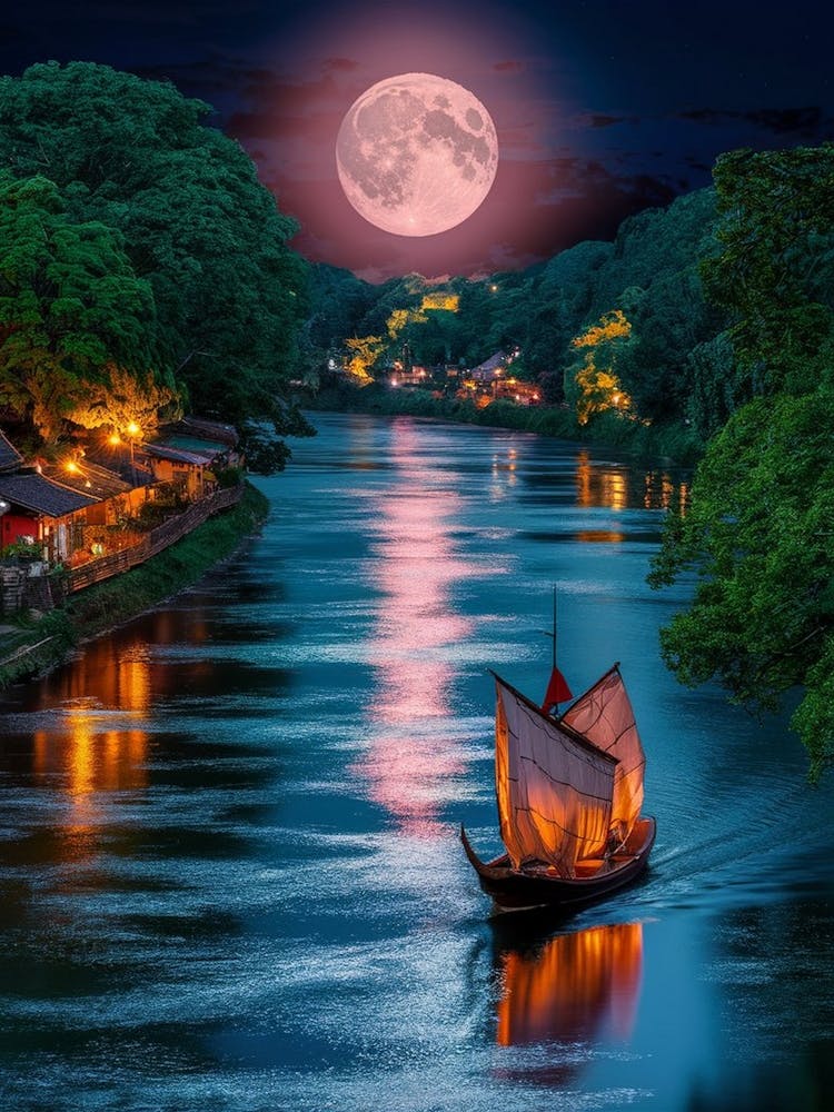 Full Moon Over The River