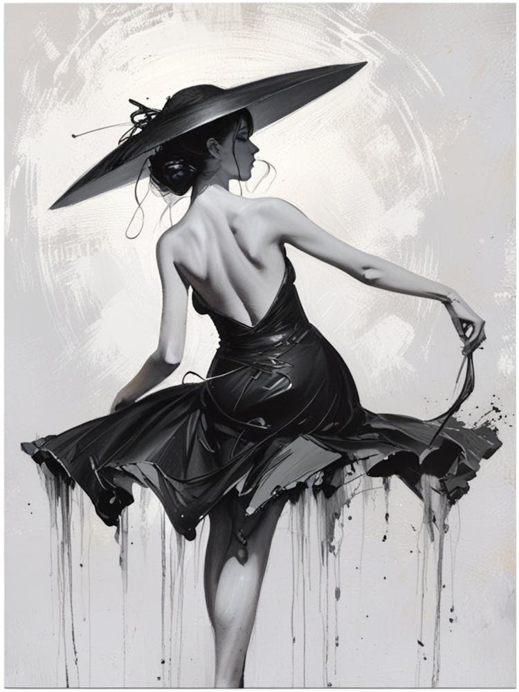 Danseuse en noir et blanc