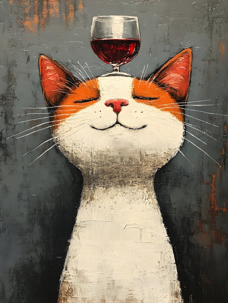 Cat Balances Wine 7