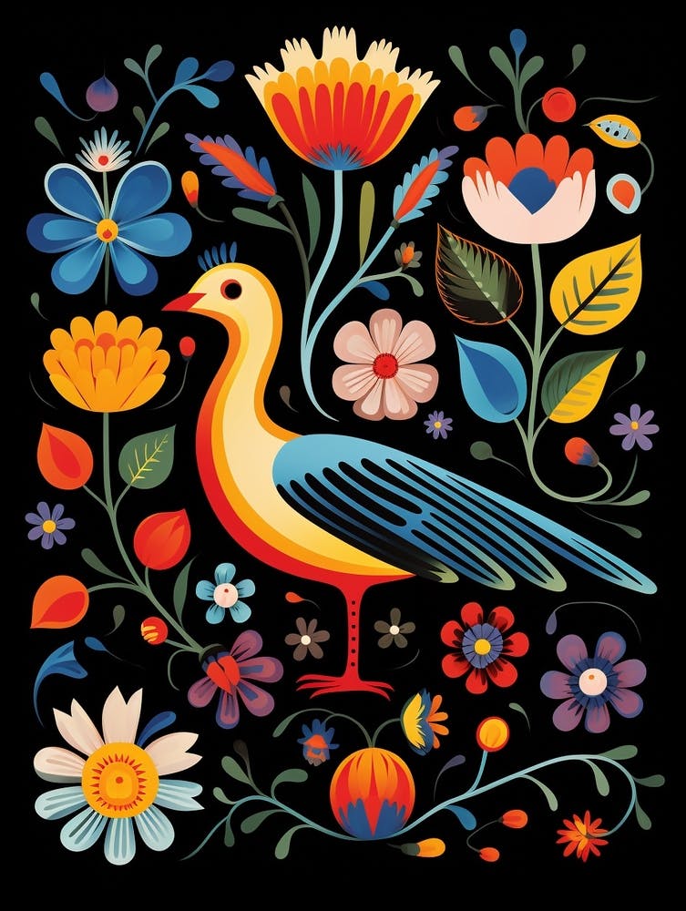 Folk Bird Illustration Coot 4