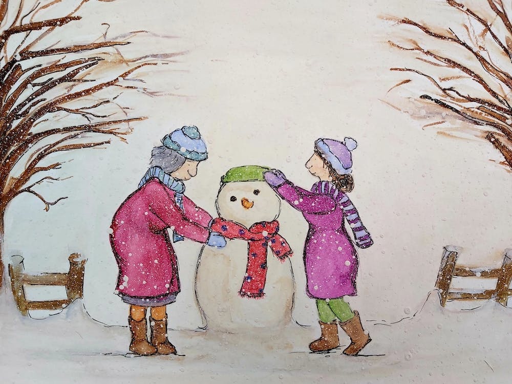 Ethel And Sue Build A Snowman