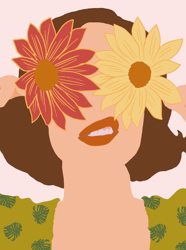 Behind Flowers Fashionart