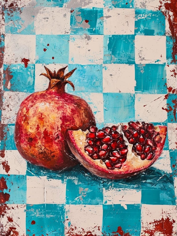 Pomegranate Checkered Blue  1